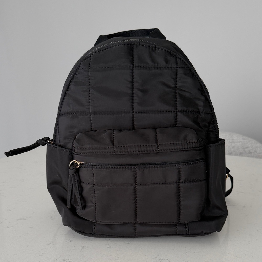 Stylish Black Quilted Backpack